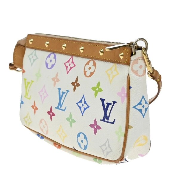 LOUIS VUITTON Pochette Accessoires Hand Bag Monogram Multi White M92649 607RF578 - Picture 4 of 13